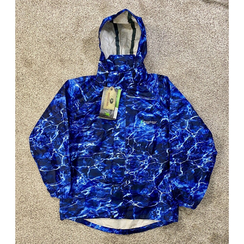 Frogg Toggs Classic All Sport Rain Suit Jacket Men’s M Mosey Oak Blue Marlin